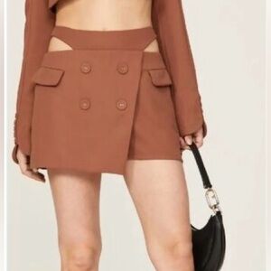 For Love & Lemons NWT Alysa brown mini skirt, XS